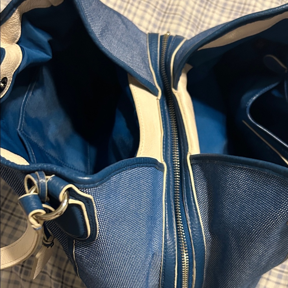 Coach Blue Denim purse with Carriage Design Coach Edie - Picture 8 of 13